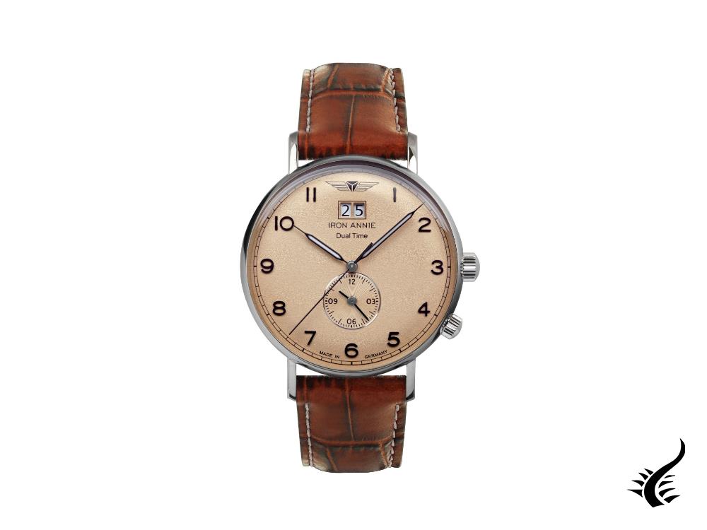 Montre à quartz Iron Annie Amazonas Impression, marron, 41 mm, date, GMT, 5940-3