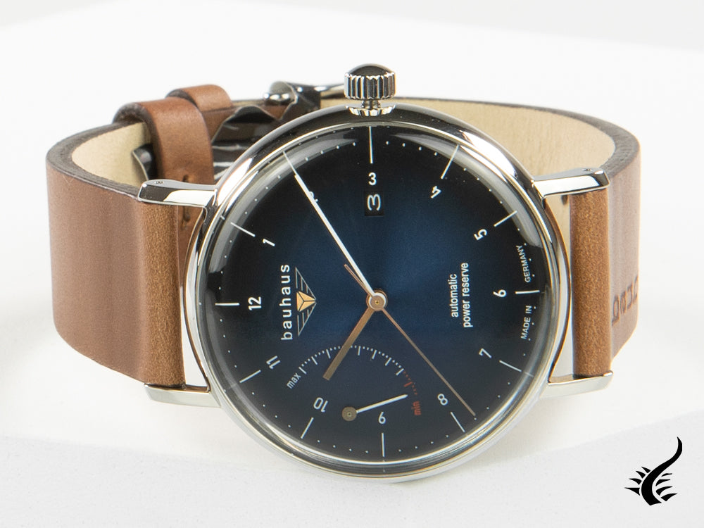 Montre automatique Bauhaus, bleue, 41 mm, jour, 2160-3