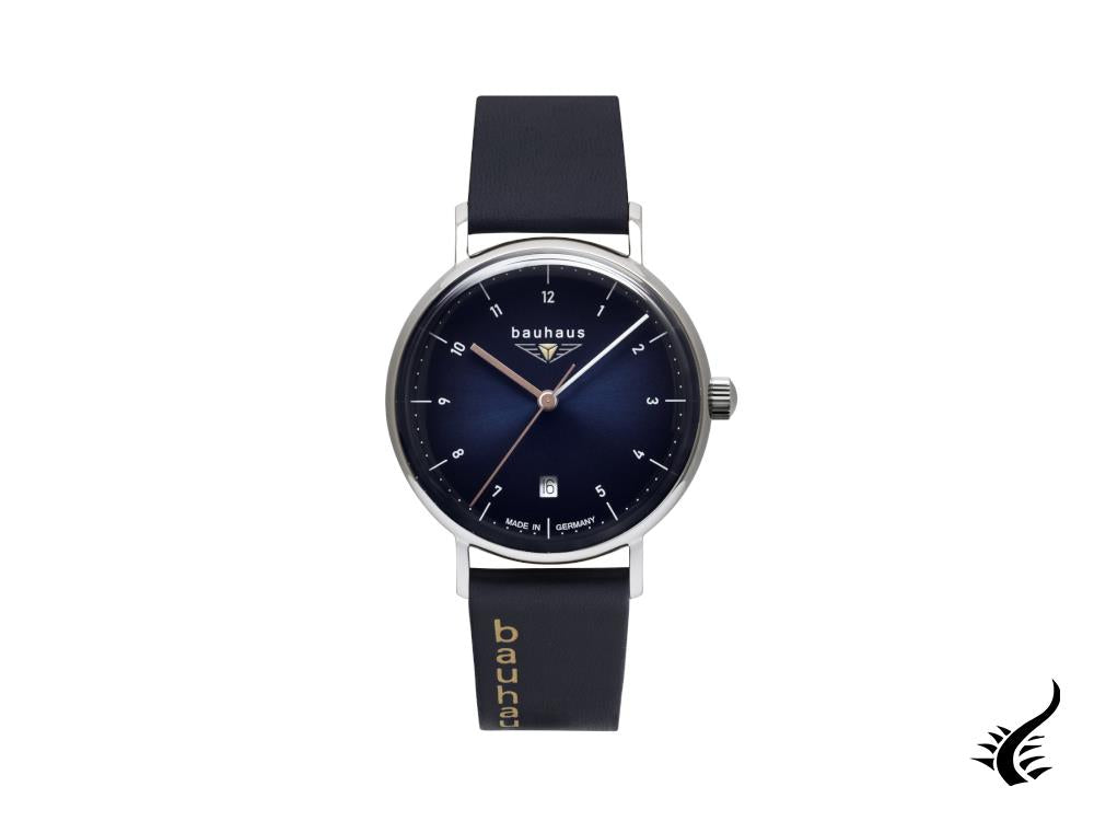 Bauhaus Ladies Quartz Watch, Blue, 36 mm, Day, 2141-3