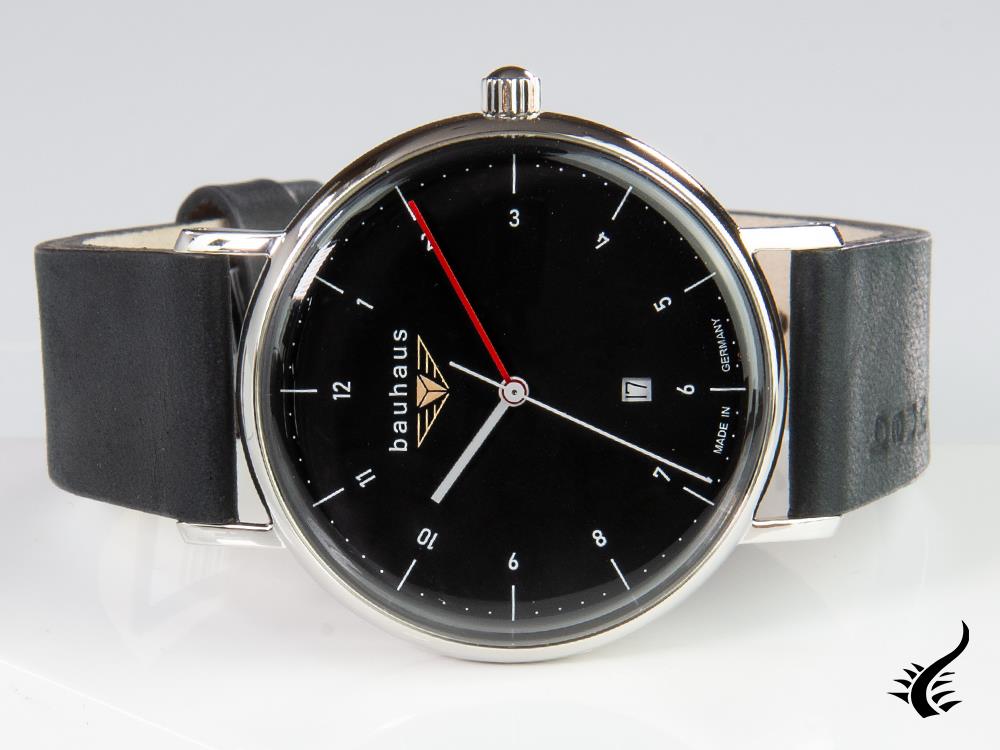 Bauhaus Quartz Watch, Black, 41 mm, Day, 2140-2