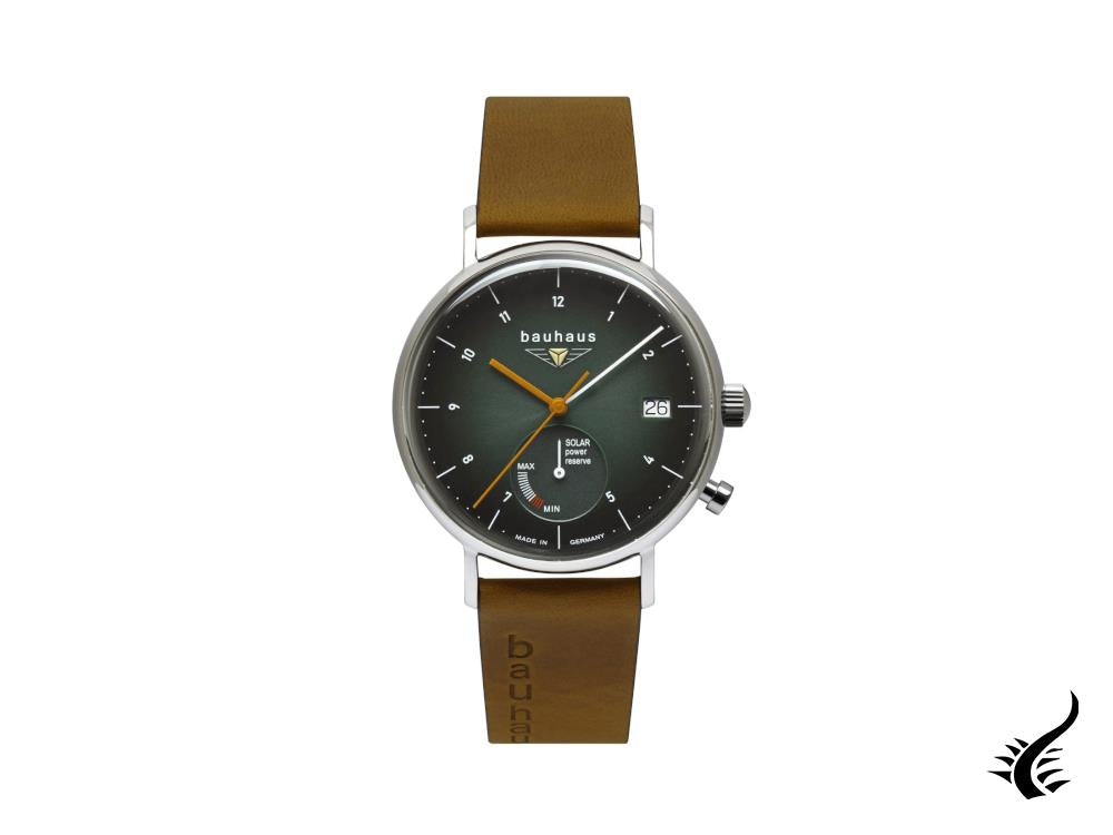 Montre à quartz Bauhaus, verte, 41 mm, jour, 2112-4