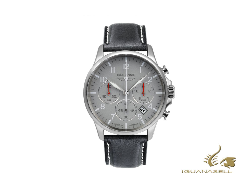 Montre à quartz Iron Annie Captain's Line, gris, 42 mm, chronographe, jour, 5872-1