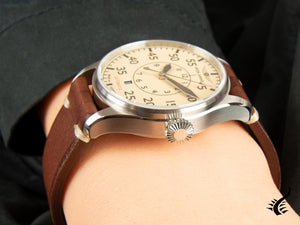 Montre automatique Iron Annie Cockpit, beige, 42 mm, bracelet en cuir, jour, 5156-5