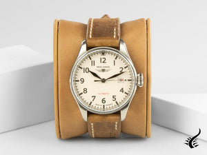 Montre automatique Iron Annie Cockpit, beige, 42 mm, bracelet en cuir, jour, 5162-3