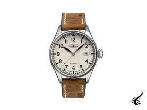 Montre automatique Iron Annie Cockpit, beige, 42 mm, bracelet en cuir, jour, 5162-3