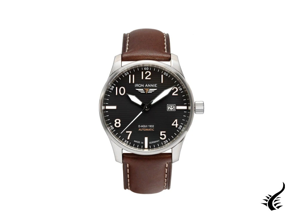 Iron Annie D-Aqui Automatic Watch, Black, 42 mm, Leather strap, Day, 5662-2