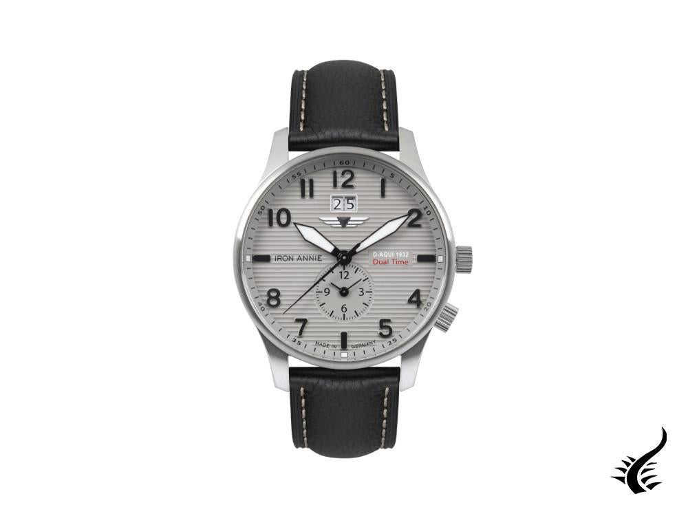 Montre à quartz Iron Annie D-Aqui, grise, 42 mm, GMT, jour, 5646-4