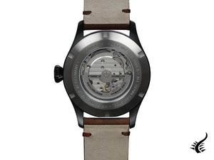 Montre automatique Iron Annie Flight Control, noire, 42 mm, bracelet en cuir, 5174-2