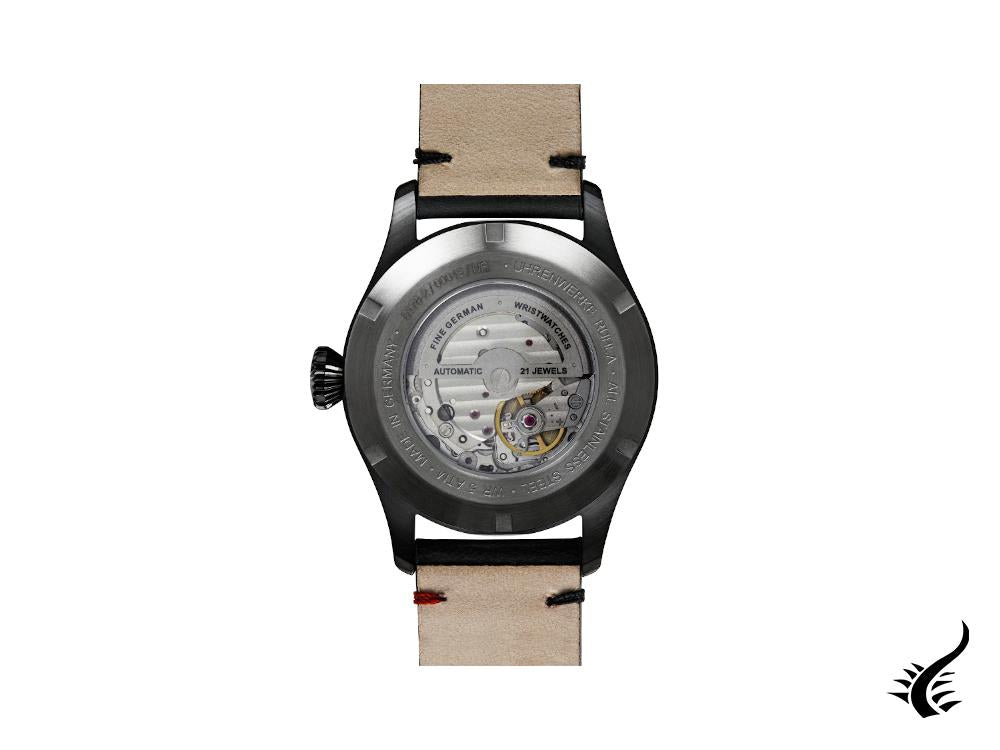 Montre automatique Iron Annie Flight Control, PVD, noir, 42 mm, cuir, 5178-2