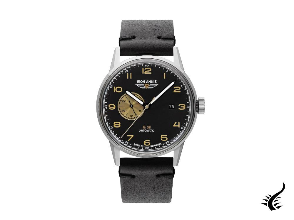 Montre automatique Iron Annie G38 Dessau, acier inoxydable poli, noir, 42 mm, 5368-2