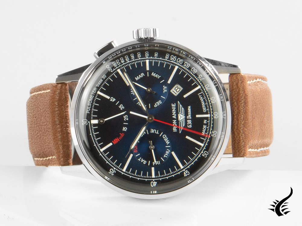 Iron Annie G38 Dessau Automatic Watch, Polished stainless, Blue, 42 mm, 5362-3
