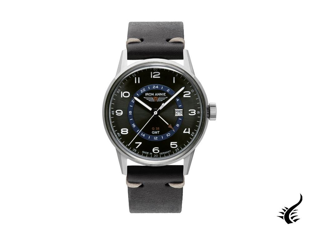 Iron Annie G38 GMT Quartz Watch, Black, 42 mm, GMT, Day, 5342-3