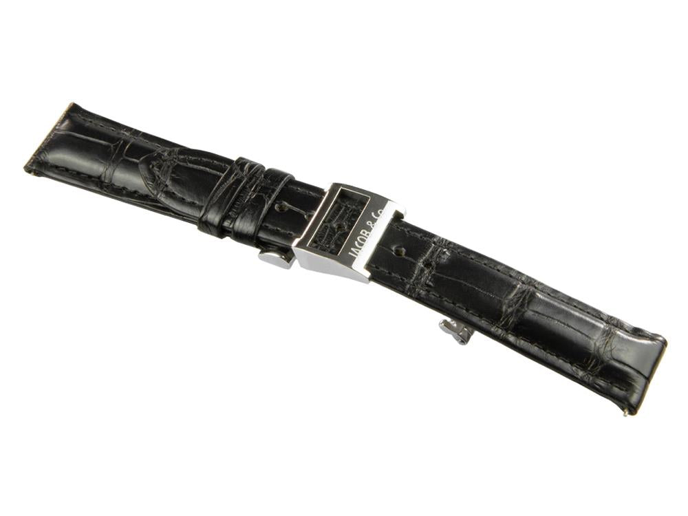 Jacob & Co, Leather Strap, Black, 18 mm, Bukkle, ABL18