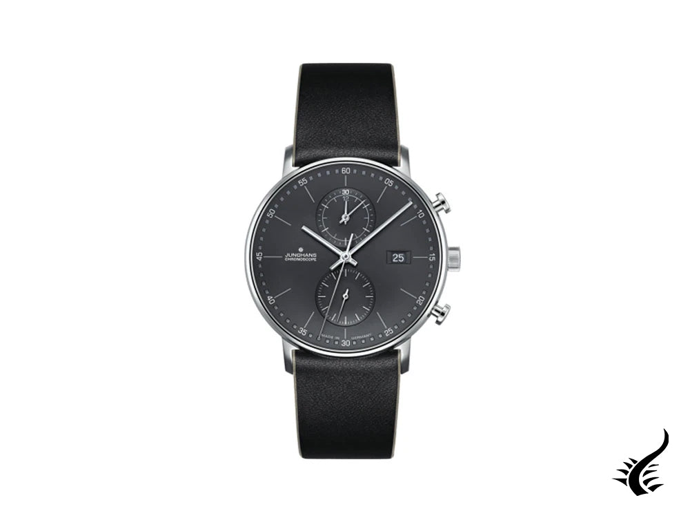 Montre à quartz chronoscope Junghans Form C, J645.85, 40 mm, noire, 041/4876.00