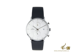 Junghans Form C Chronoscope Quartz Watch, J645.85, 40mm, White, Black