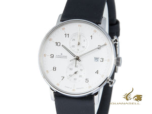 Junghans Form C Chronoscope Quartz Watch, J645.85, 40mm, White/Black