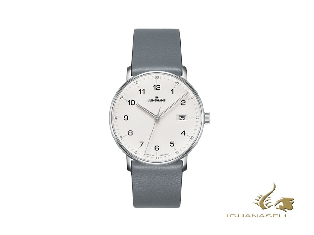 Junghans Form Quarz Quartz Watch, J645.37, 39,3mm, Silver, grey, 041/4885.00