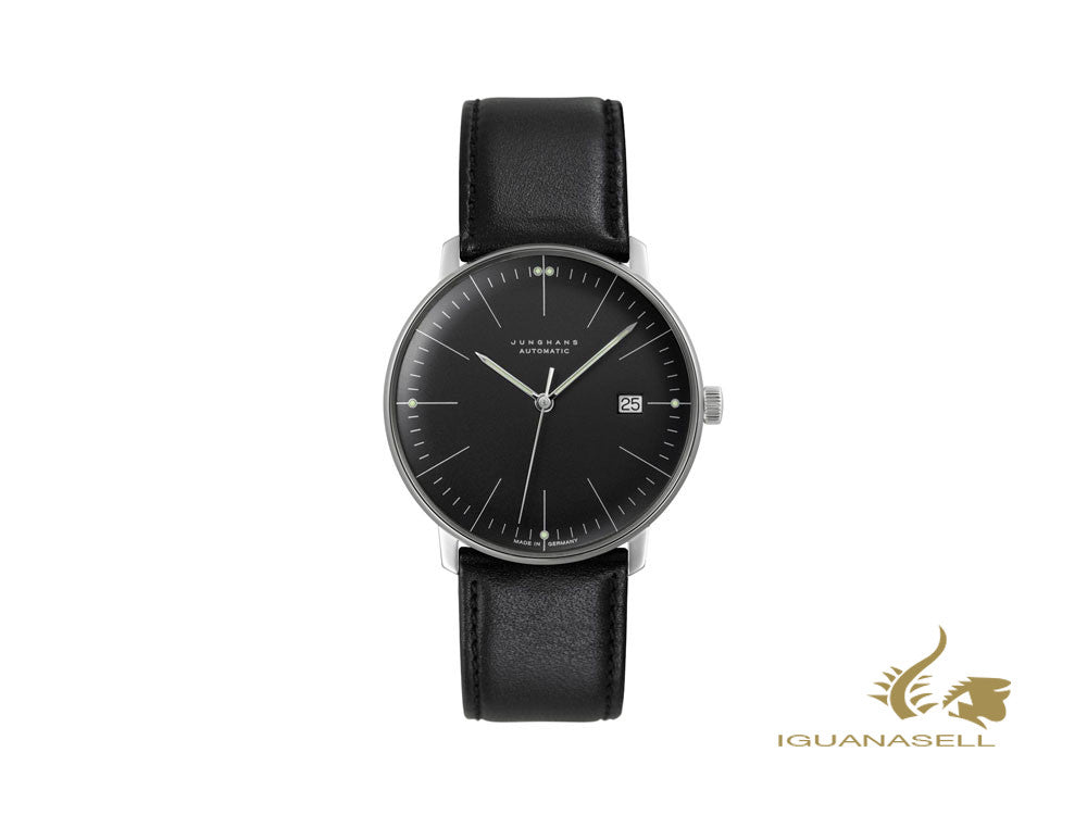 Montre automatique Junghans Max Bill, J800.1, 38 mm, noire, 027/4701.02