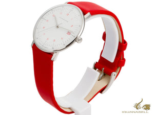 Junghans Max Bill Damen Quartz Watch, J643.29, 32.7mm, Red, Day, 047/4541.04