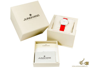 Junghans Max Bill Damen Quartz Watch, J643.29, 32.7mm, Red, Day, 047/4541.04