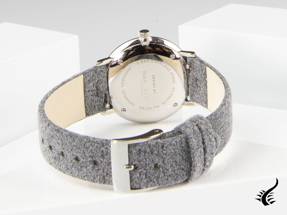 Montre à quartz Junghans Max Bill Damen, J643.29, 32,7 mm, gris, 047/4542.04