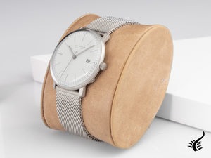 Montre à quartz Junghans Max Bill MEGA, titane, 38 mm, blanc, 059/2022.46