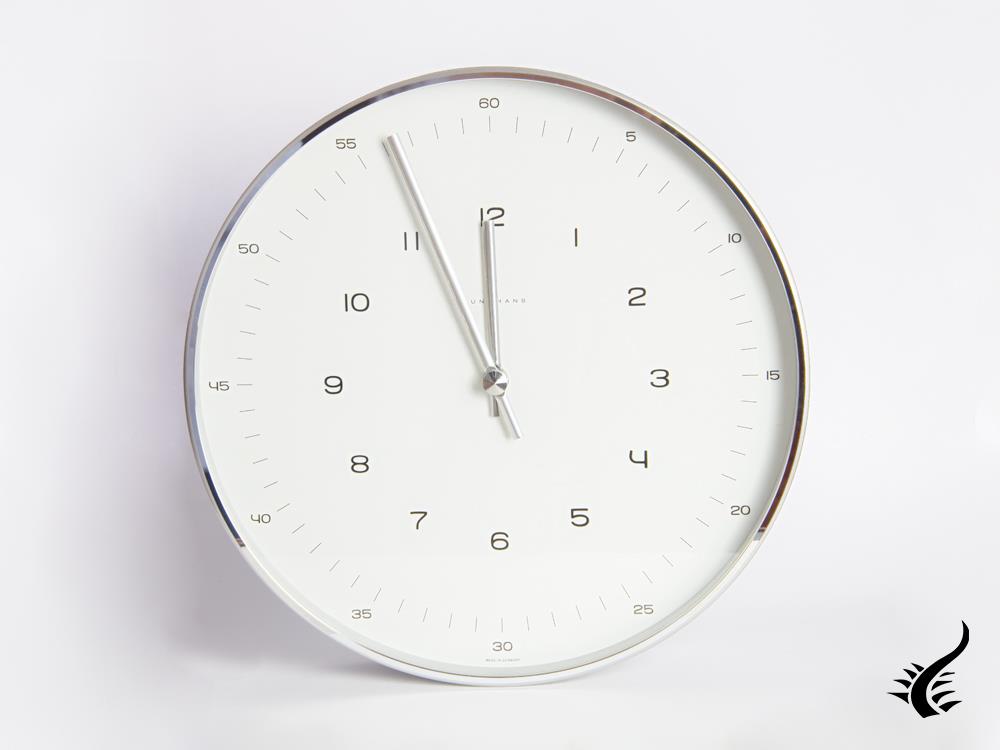 Junghans Max Bill Wall Clock RC Quartz, 30 cm, White 374/7001.00