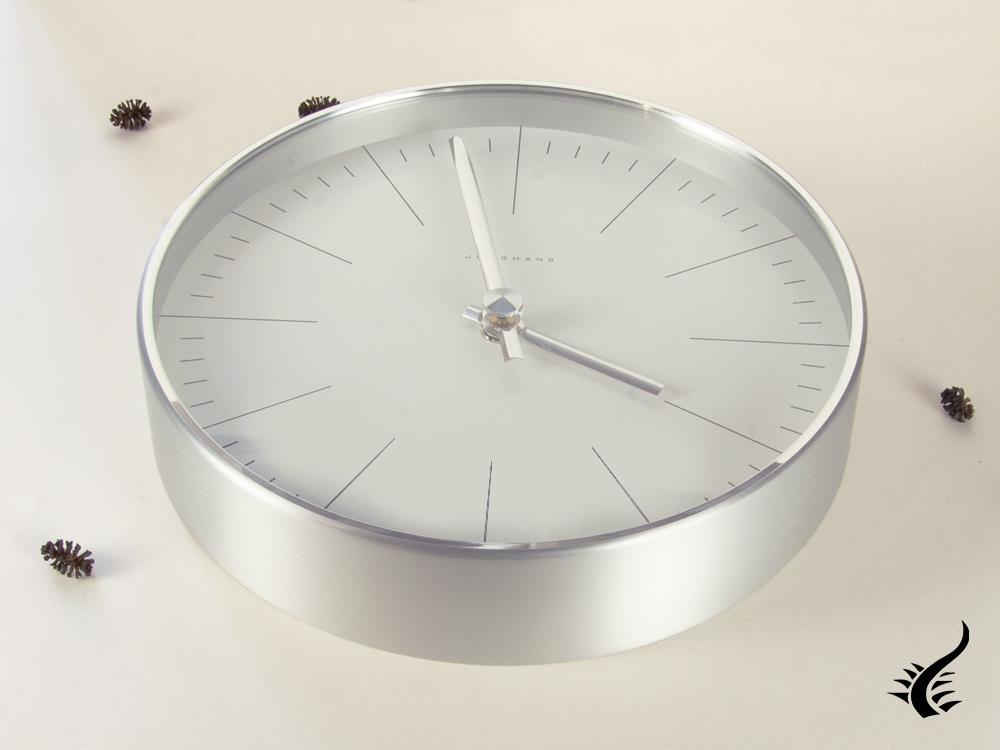 Horloge murale télécommandée Junghans Max Bill, aluminium, blanc, 374/7002.00