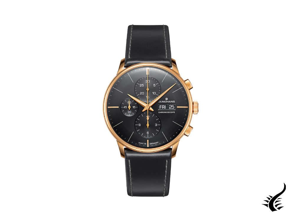 Junghans Meister Chronoscope Automatic Watch, Black, English, 027/7923.03