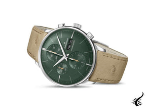 Montre automatique Junghans Meister Chronoscope, verte, 40,7 mm, allemande, 027/4222.02