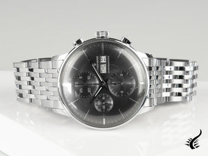 Montre automatique Junghans Meister Chronoscope, gris, 40,7 mm, anglais, 027/4324.45