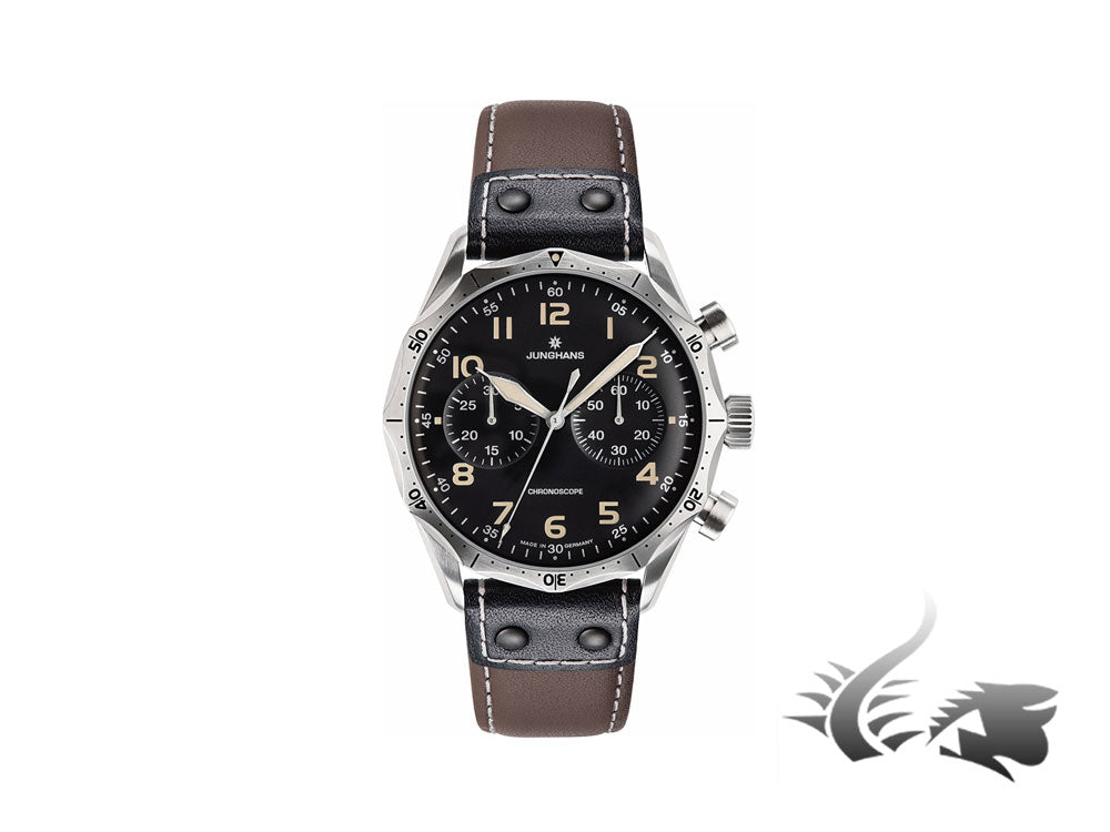 Montre automatique Junghans Meister Pilot, J880.4, 43,3 mm, noire, 027/3591.00