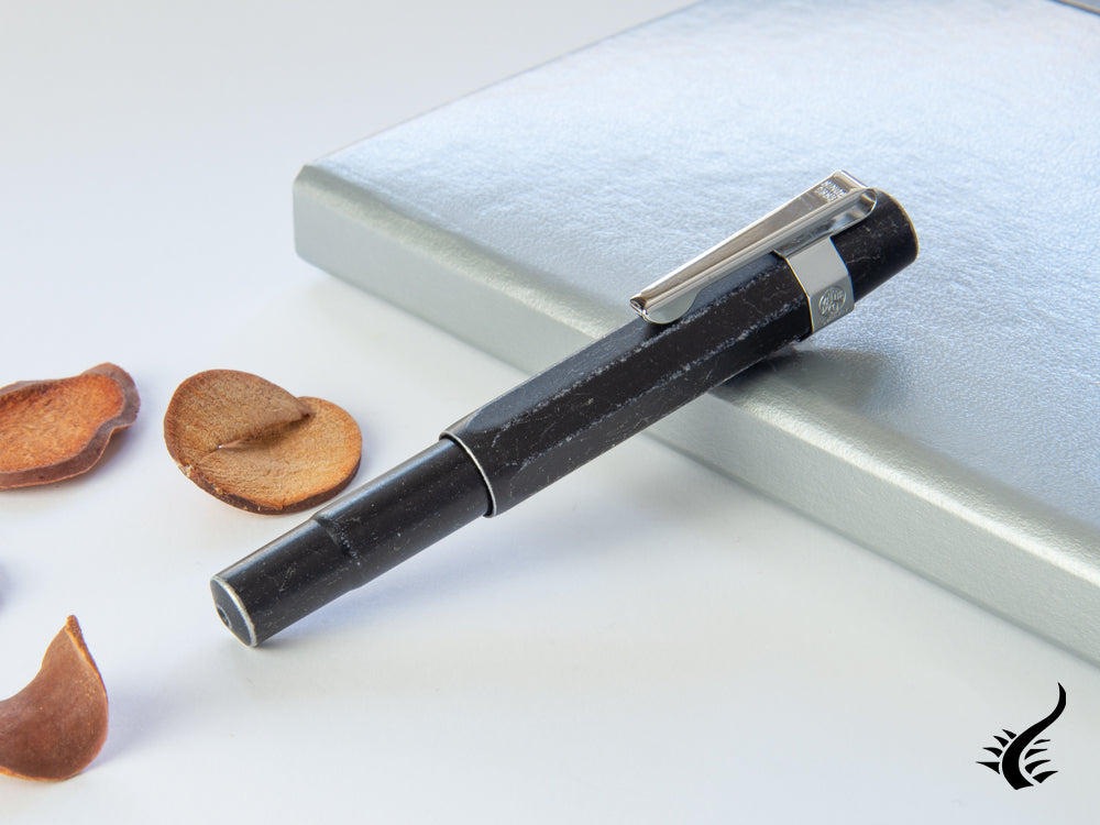 Kaweco AL Sport Stonewashed Fountain Pen, Aluminum, Black, Octagonal
