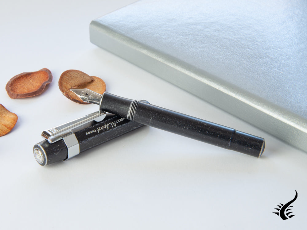 Kaweco AL Sport Stonewashed Fountain Pen, Aluminum, Black, Octagonal