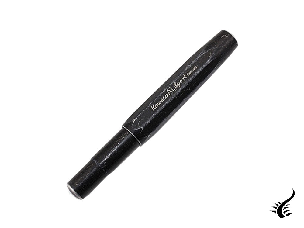 Kaweco AL Sport Stonewashed Fountain Pen, Aluminum, Black, Octagonal