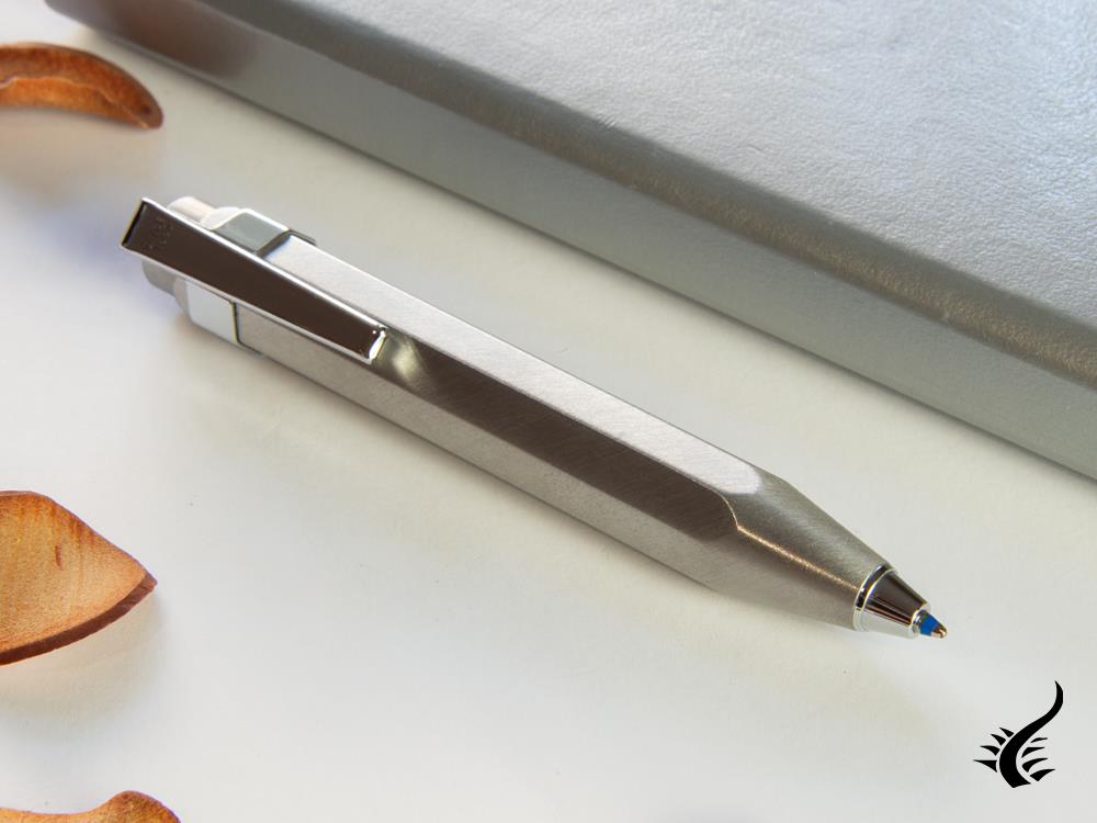 Kaweco STEEL Sport Ballpoint pen, Stainless steel, Silver, Octagonal, Mat