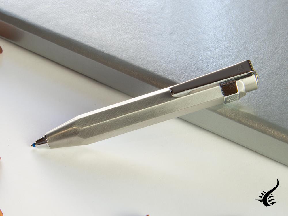 Kaweco STEEL Sport Ballpoint pen, Stainless steel, Silver, Octagonal, Mat