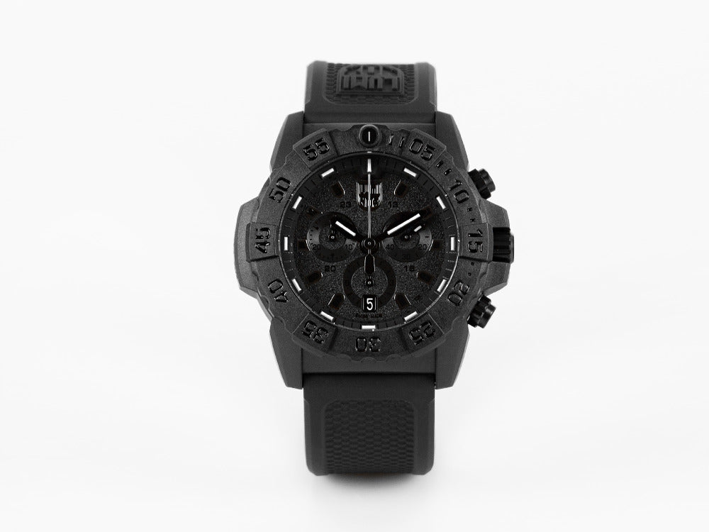 Montre à quartz chronographe Luminox Sea Navy Seal série 3580, noire, XS.3581.BO