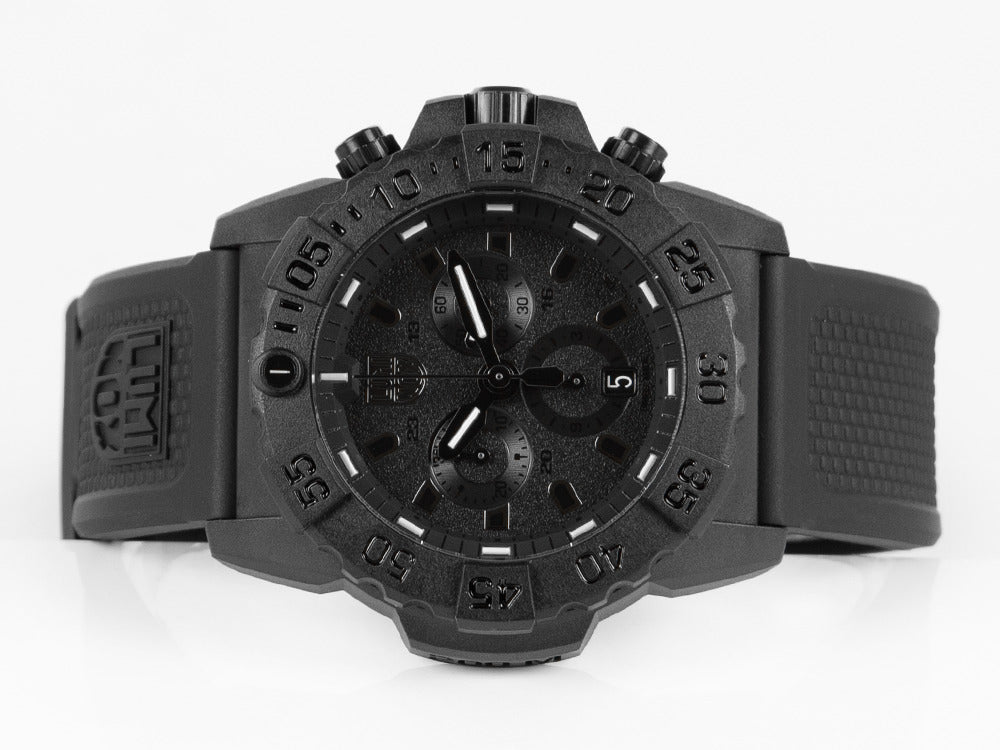 Montre à quartz chronographe Luminox Sea Navy Seal série 3580, noire, XS.3581.BO