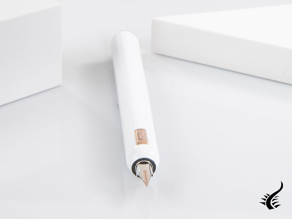 Stylo plume Lamy Dialog CC, laque, plaqué or rose, blanc, 1234405