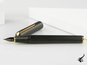 Lamy Imporium Fountain Pen, PVD, Black, Guilloche, Gold trim, 1227928