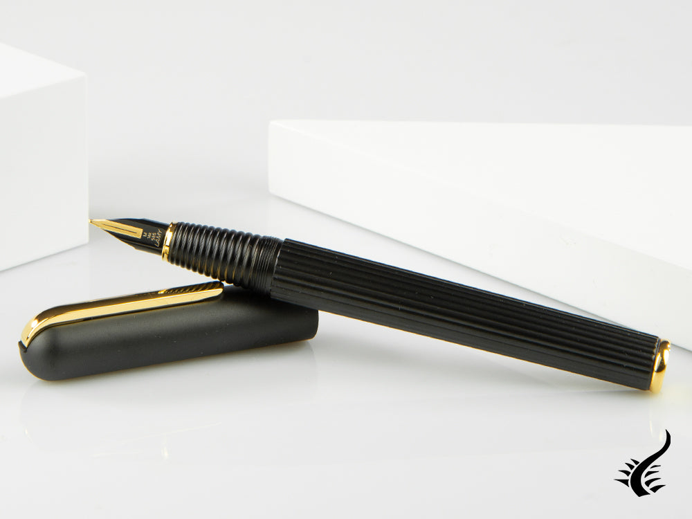 Lamy Imporium Fountain Pen, PVD, Black, Guilloche, Gold trim, 1227928