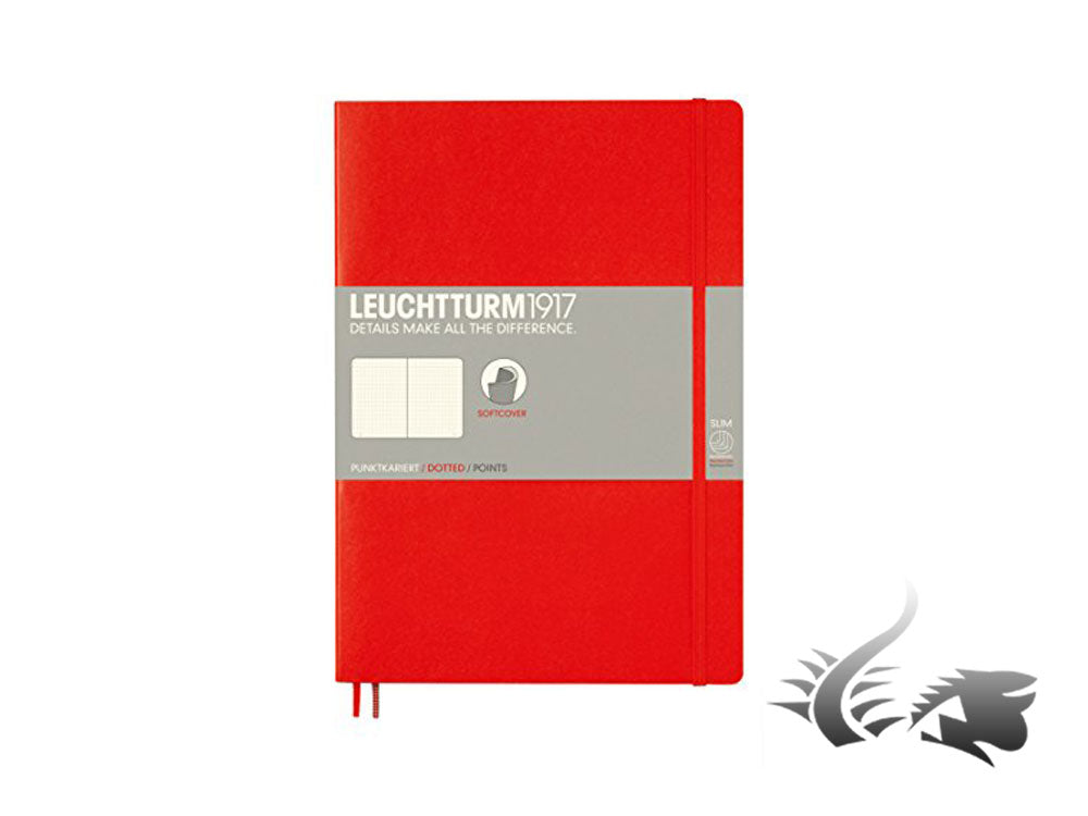 Leuchtturm1917 Softcover Notebook, Composition (B5), Dotted, Red, 121 pages