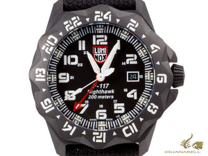 Luminox Air F-117 Nighthawk Quartz watch, 44mm, 20 atm, PVD, Black, XA.6421