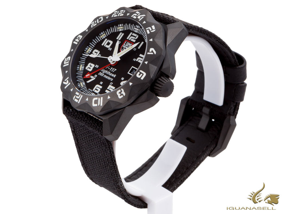 Montre à quartz Luminox Air F-117 Nighthawk, 44 mm, 20 atm, PVD, noir, XA.6421