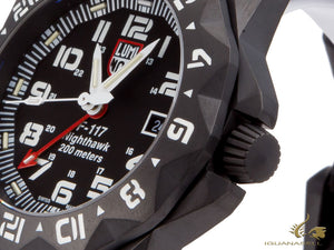 Montre à quartz Luminox Air F-117 Nighthawk, 44 mm, 20 atm, PVD, noir, XA.6421