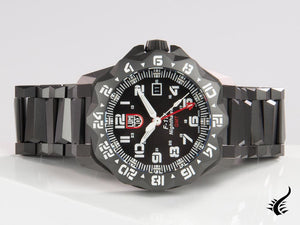 Montre à quartz Luminox Air F-117 Nighthawk, noire, 44 mm, 20 atm, GMT, XA.6422