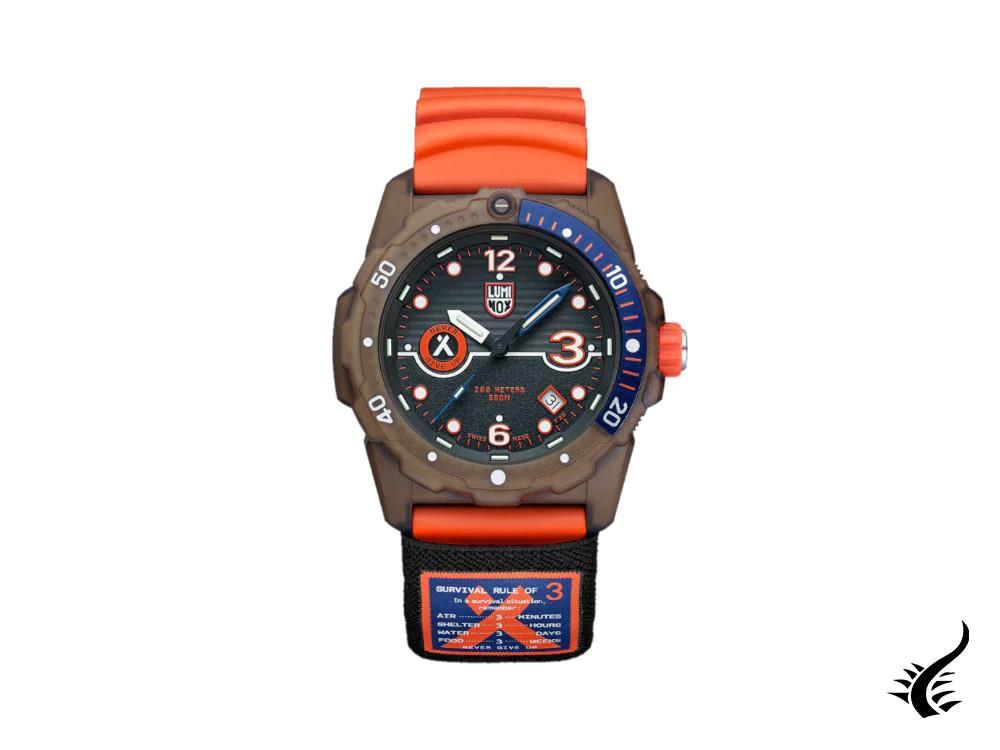 Luminox Bear Grylls Survival 3720 Series Quartz Watch, Grey, 42 mm, LX.3729.ECO