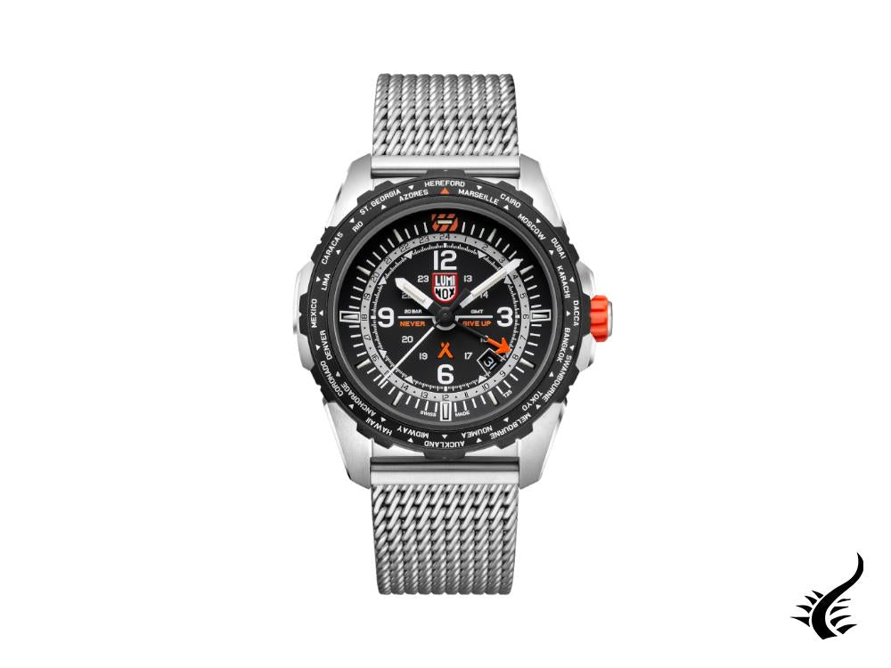 Montre à quartz Luminox Bear Grylls Survival GMT, noire, 45 mm, 20 atm, XB.3762