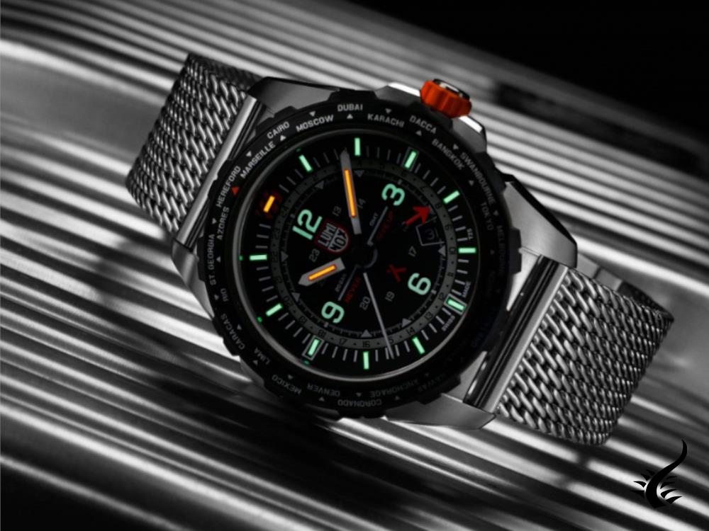 Montre à quartz Luminox Bear Grylls Survival GMT, noire, 45 mm, 20 atm, XB.3762